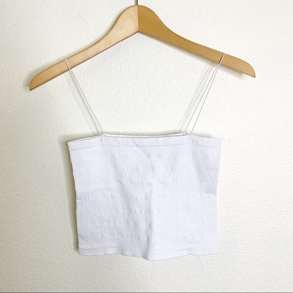 Free People Tops - Free People White Seamless Crop Top Tube Top Medium/Large